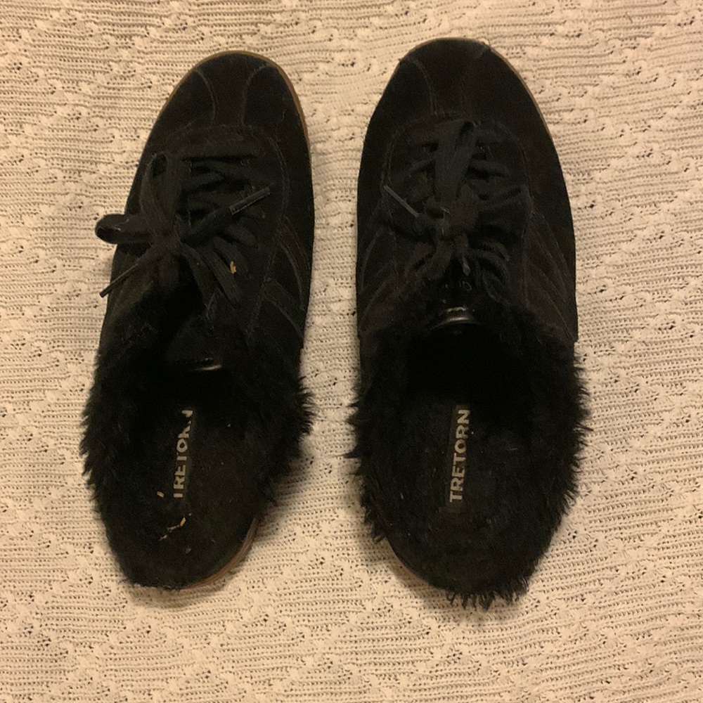 Fuzzy sneaker slip ons